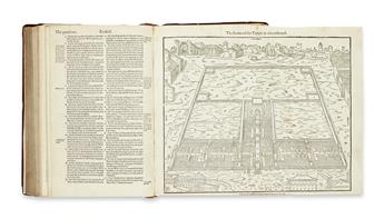 BIBLE IN ENGLISH.  The Bible and Holy Scriptures. 1560. Lacks title, next 2 prelims, 1 text leaf, last 2 leaves of tables, and one map.